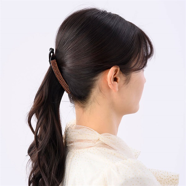 クリスタルメッシュ バナナクリップ(ライトブラウン) | バナナクリップ