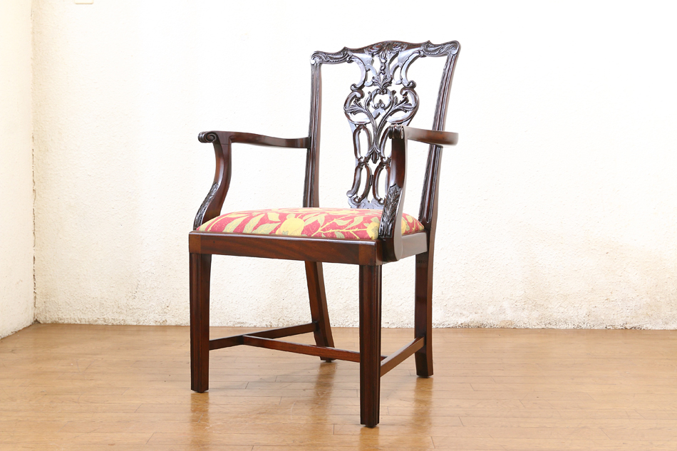 セカンドSecond スタイル チッペンデールアームチェア｜アンティーク