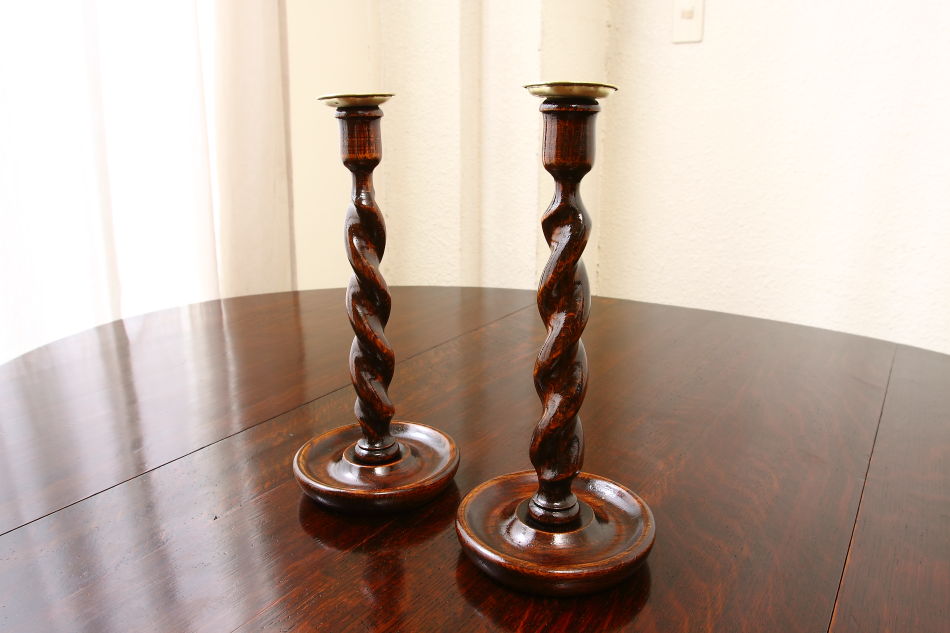 ツイストキャンドルスタンド/ペア｜アンティーク家具・照明の専門店
