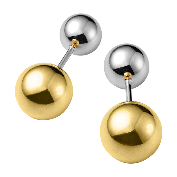 プラチナ/K18イエローゴールド ピアス 6×8mm | 高品質 金・プラチナ