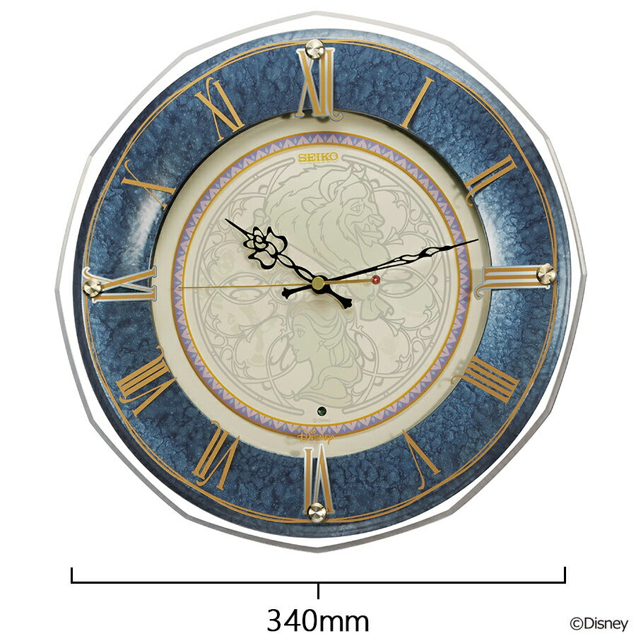 セイコー クロック 大人ディズニー 美女と野獣 電波 掛け時計 FS516L