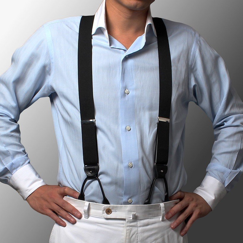 サスペンダー アルバートサーストン 英国製 35mm ブラック