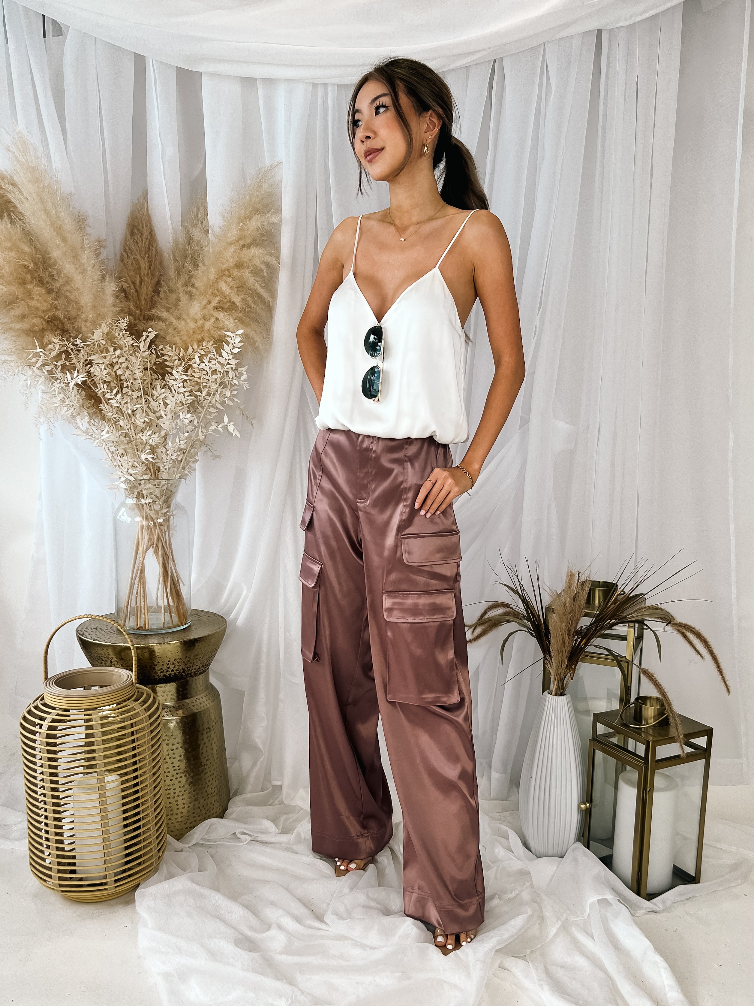 RESET by Jane Satin Cargo Pants – Mikinola