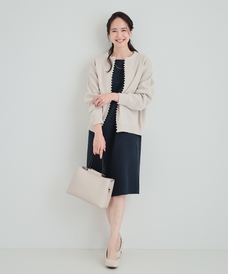 ◇【S-3L/通勤/セレモニー】ツイードサックワンピース（ミドル