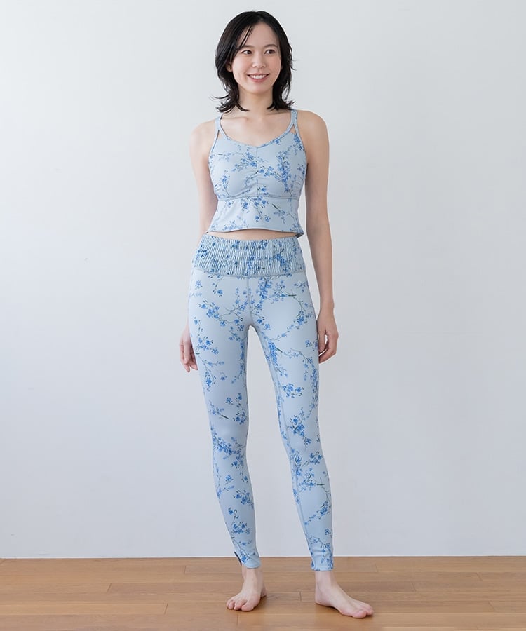 SUKALA】スプリングフラワーシャーリングレギンス(S・Mサイズ 忘れな草