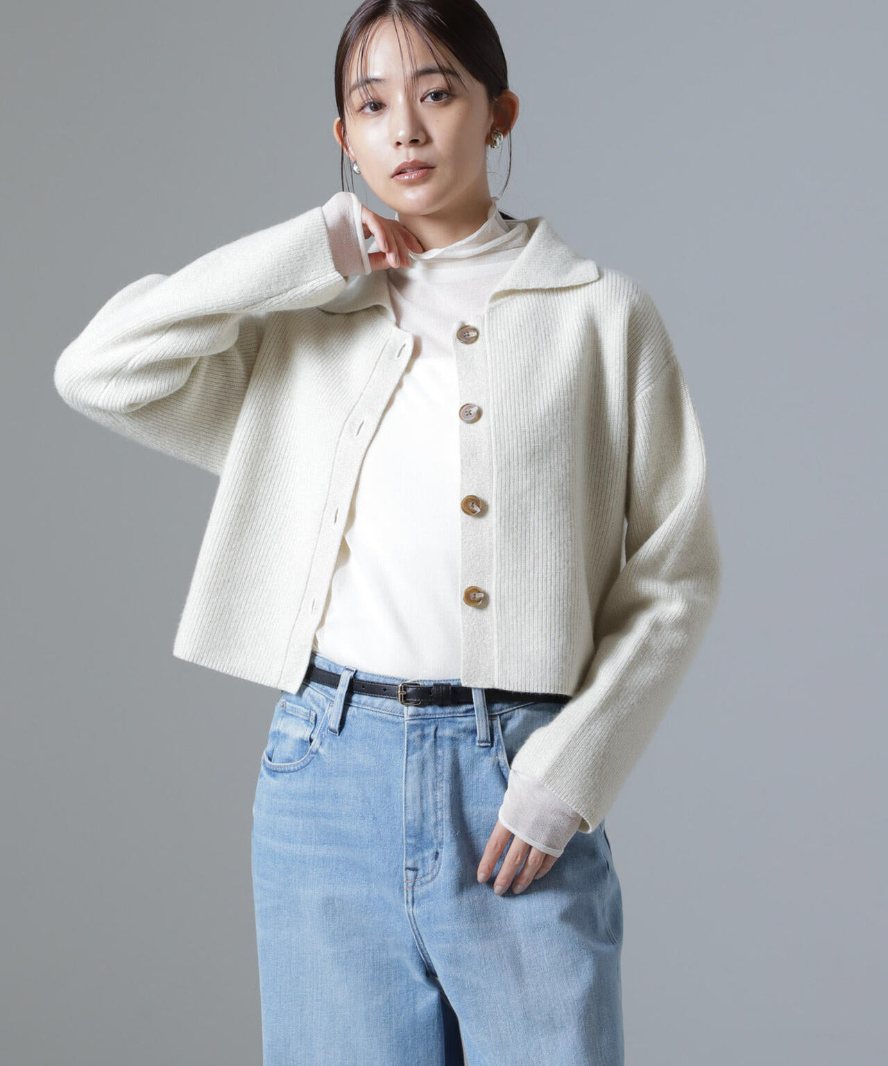 片畔 ラメ カラー カーディガン