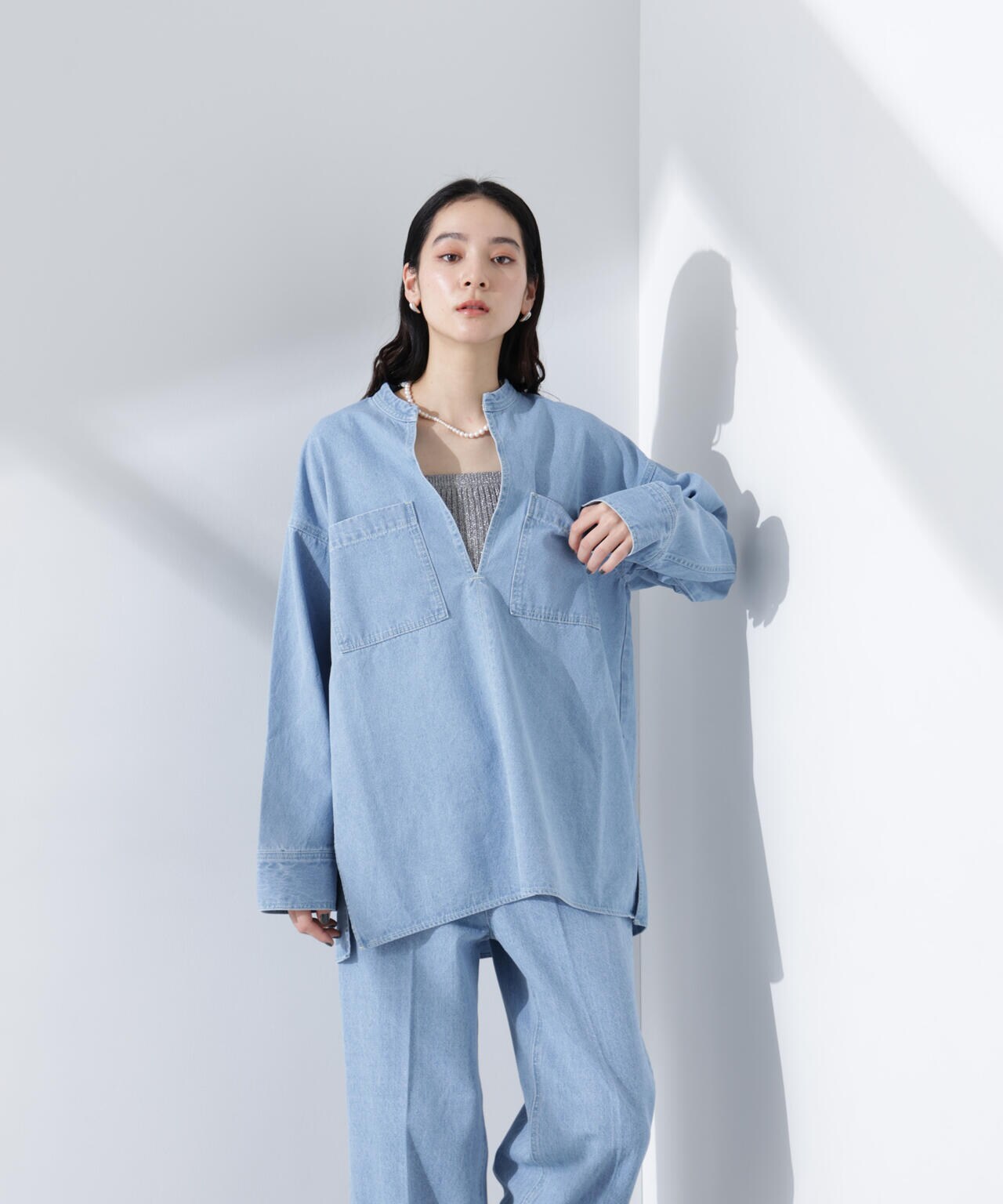 デニム ポケット プルオーバー（ セットアップ 可）