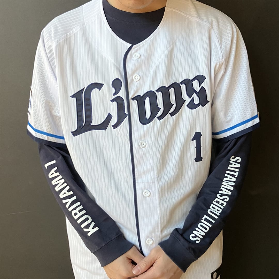 プレイヤーズロングスリーブTシャツ #1 栗山 巧(ネイビー)(M): Tシャツ