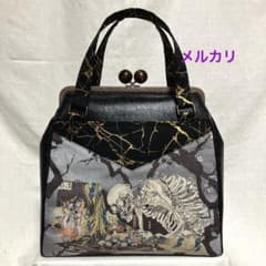 ガシャ髑髏 相馬の古内裏 ハンドメイド がま口バッグ 浮世絵 【一点物