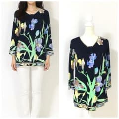 近年美品 LEONARD レオナール カンカン ストレッチ チュニック 40