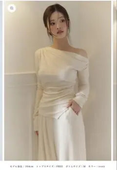 新品未使用】polaura アシンメトリードレープロングスリーブトップス