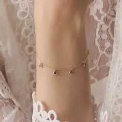 agete K10アメジストブレスレット 二月誕生石 - メルカリ