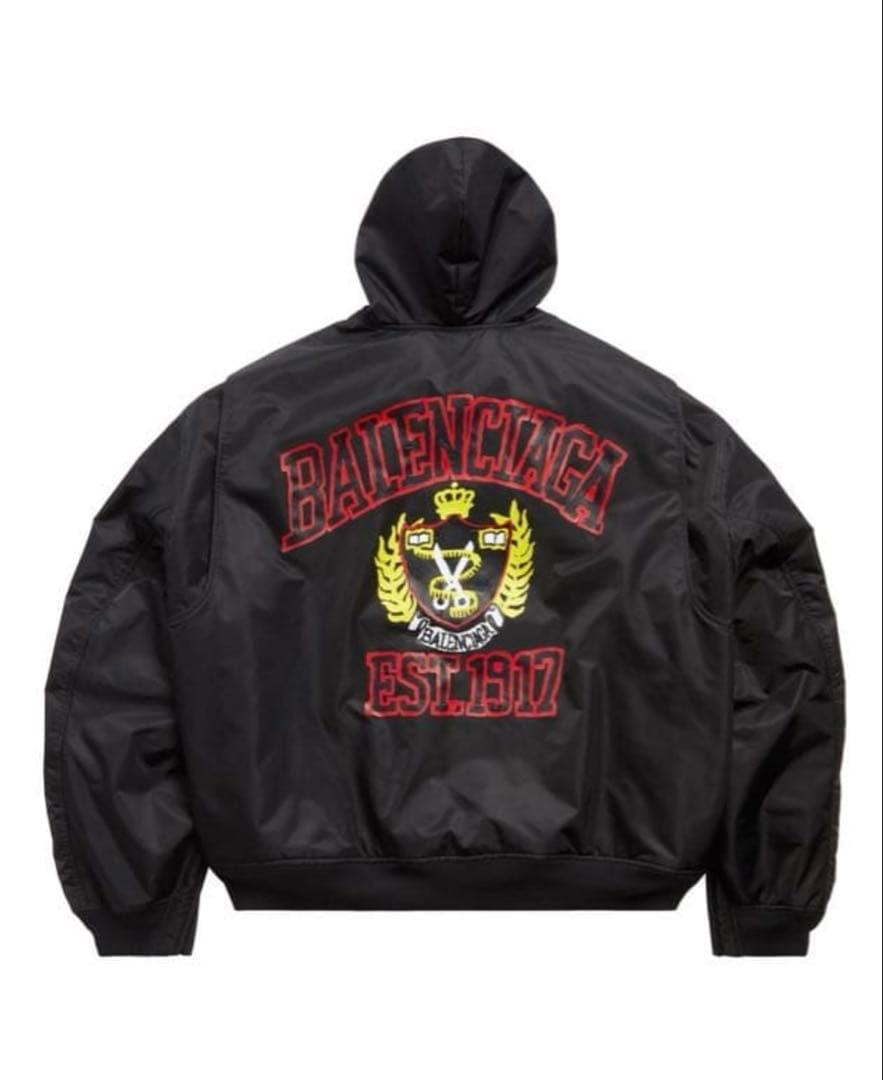 BALENCIAGA オーバーサイズ カレッジ ブルゾン 中古・古着通販】BALENCIAGA (バレンシアガ) オーバーサイズデニム