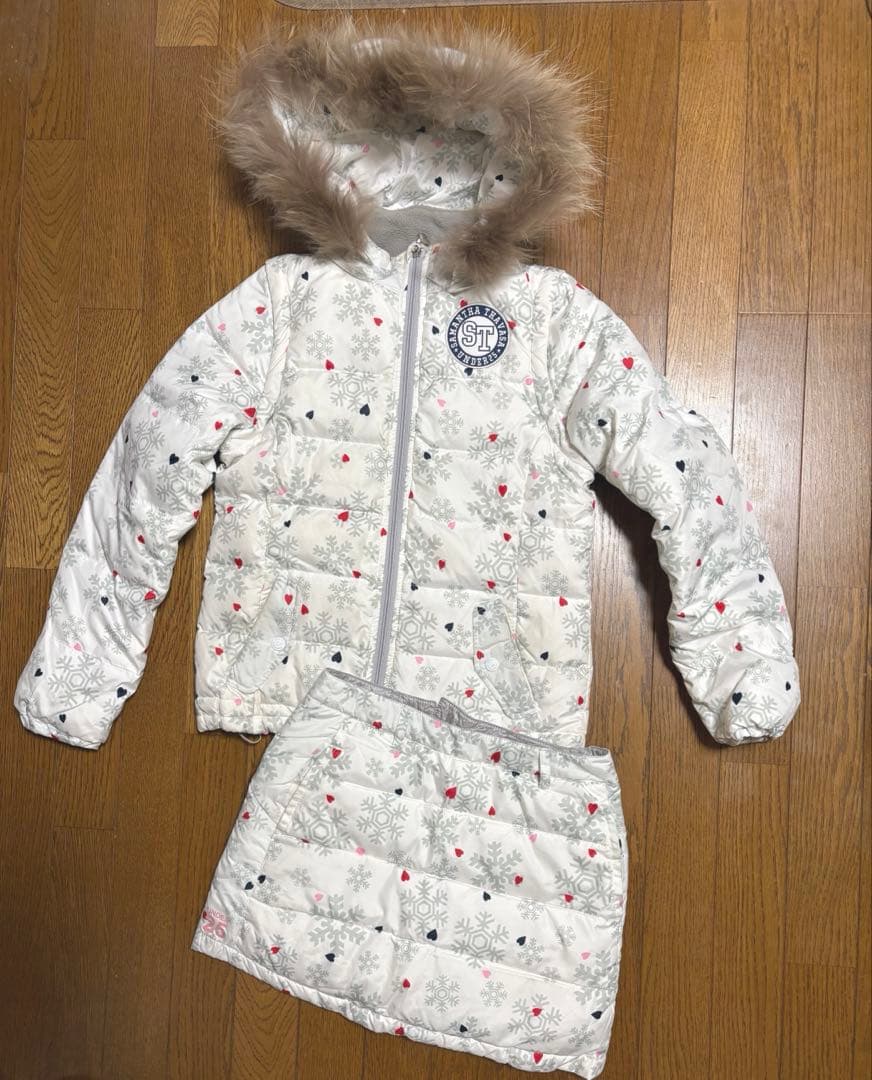 サマンサタバサ　UNDER25 ゴルフウェア　2WAY セットアップ　スカート ロゴテープ総柄スカート(40(L) ブラック): Samantha Thavasa UNDER25