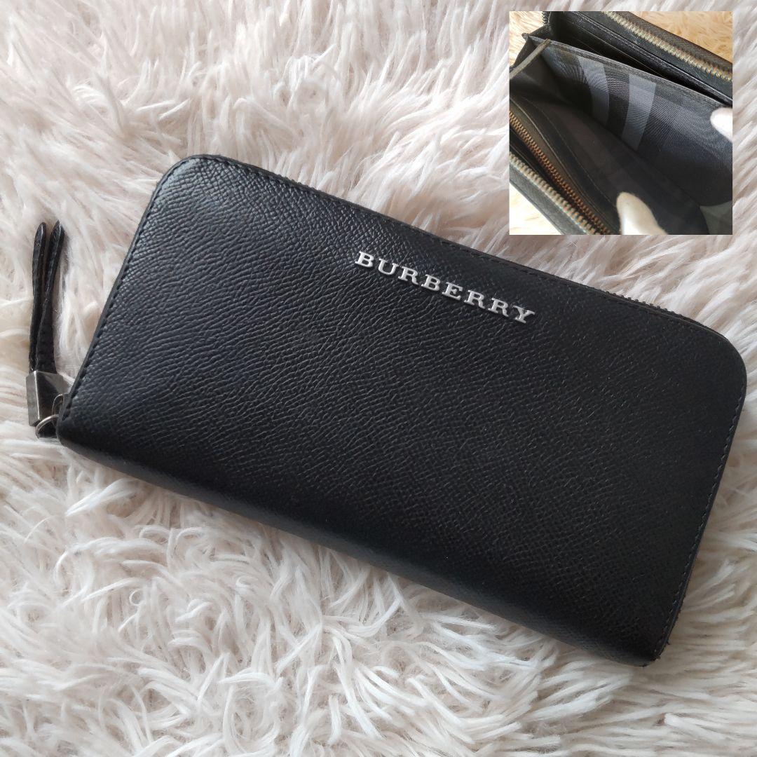 BURBERRY ✨ラウンドウォレット✨長財布✨ブラック✨ロゴ✨ノバチェック BURBERRY（バーバリー） 並行輸入 長財布(ラウンドファスナー