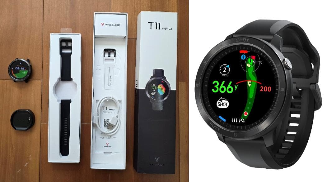 ELLEバンド未使用　付属品完備　ボイスキャディ T11PRO ゴルフ VOICE CADDIE（ボイスキャディ） T11PRO GPS距離計 ゴルフウォッチ