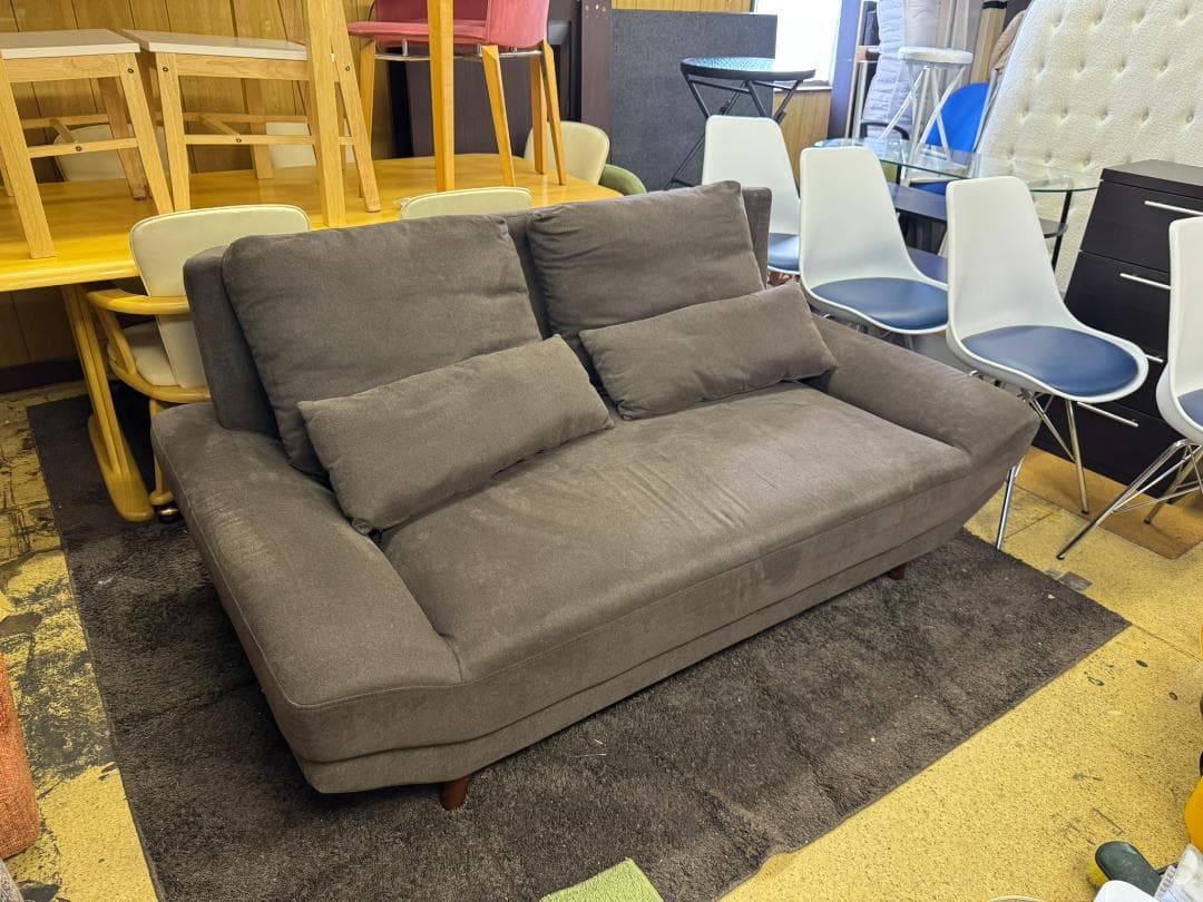 (4252W2)*ごろ寝ソファー【BRIGHT】ブライト クッション2個付き ごろ寝ソファ 2人掛け アームレス クッション付き 脚取り外し可能