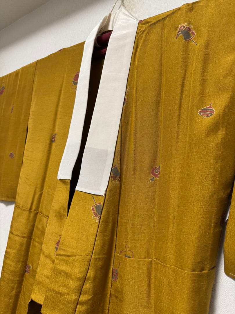 【銘品新品】西陣老舗機元「名匠 菱屋六右エ門謹製」長襦袢「風通御召織 紬糸併用」 銘品新品】西陣老舗機元「名匠 菱屋六右エ門謹製」手織り有杼風通織