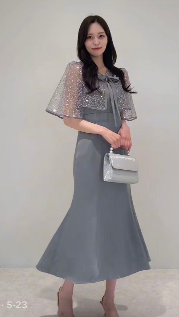 新作）LEJA スパンコールビジューボレロマーメイドドレス Sサイズ