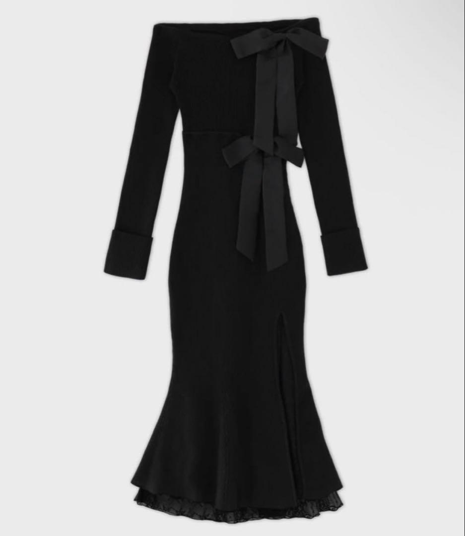 ワンピース mmeeme offshoulder knitlong onepiece SHAWL COLLAR KNIT ONE PIECE｜DRESS(ドレス)｜MANOF OFFICIAL ONLINE