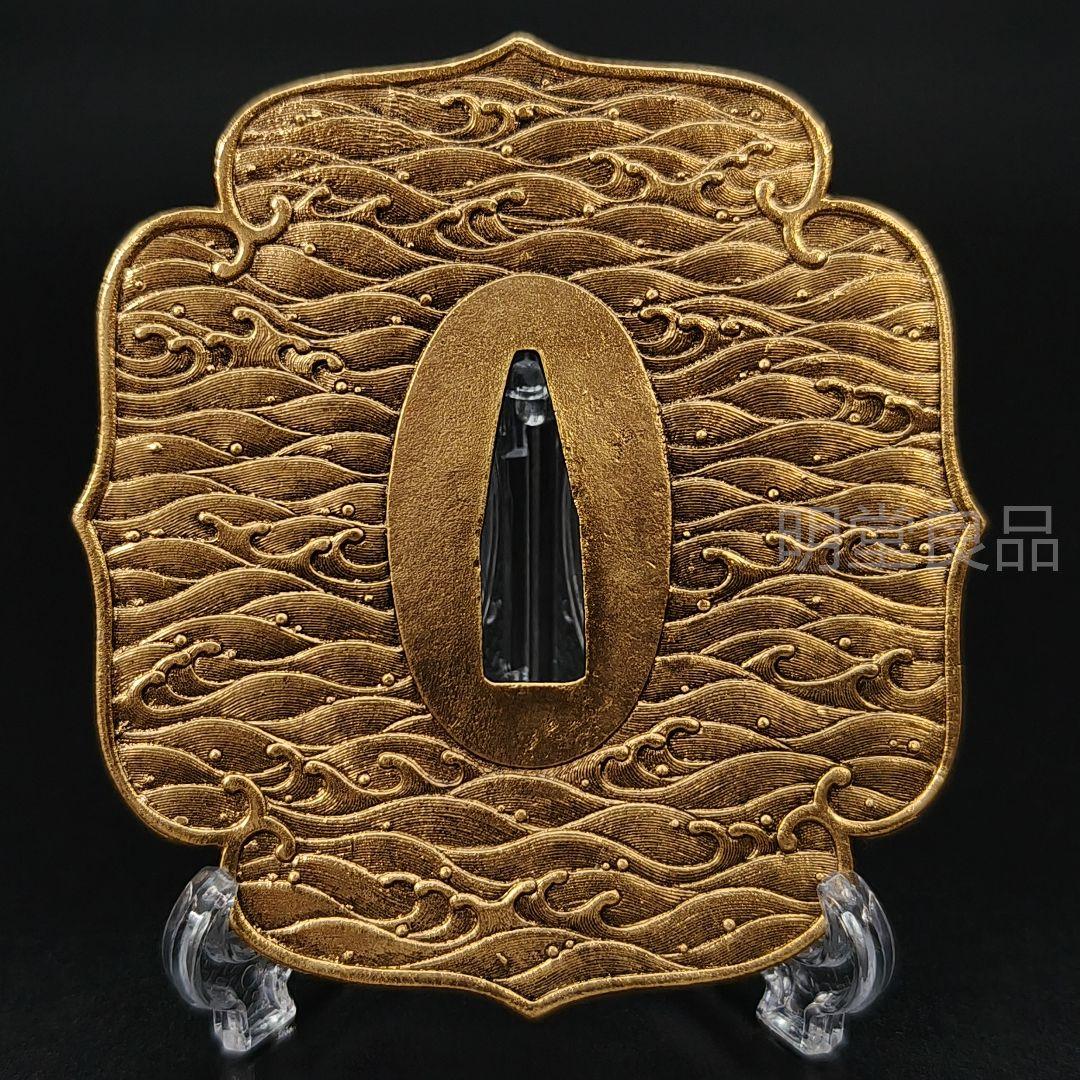 XG112　刀鍔　海波の図　日本刀装具　銅地　細工　絵金銀　刀剣美術　武道具 楽天市場】日本刀装具 刀鍔 金龍出海図 浮彫り 銅地 金工 細工 鍔 つば