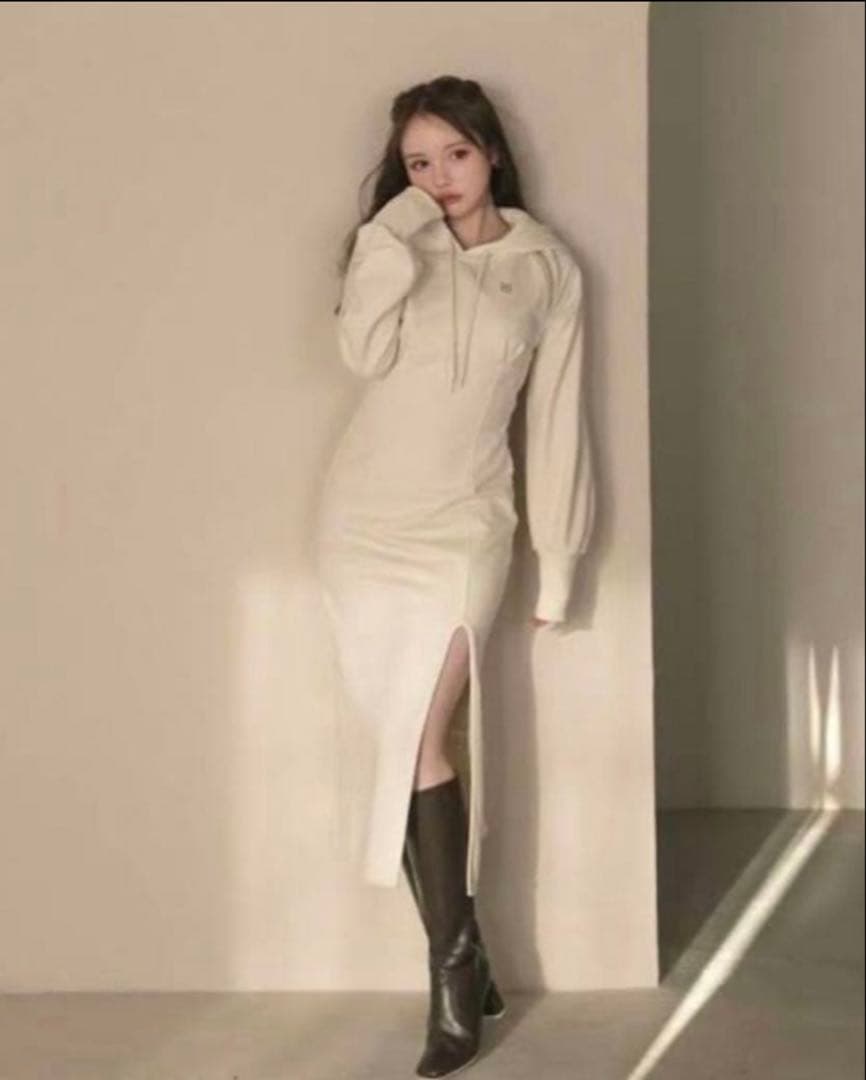 美品　ANDMARY クリーム色 ロングワンピース one after another NICE CLAUP ワンピース レディロングワンピース