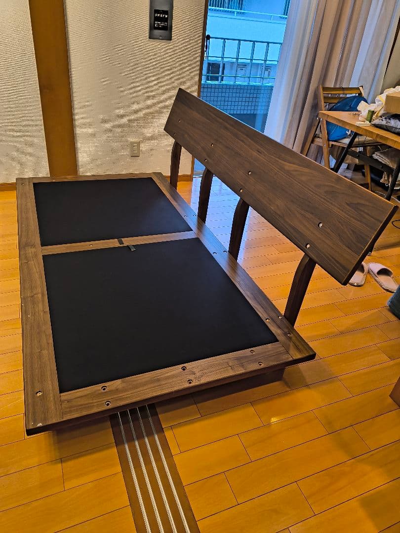 ウォールナット(ダークブラウン) 木製 シングルベッドフレーム ソファベッド ネルコンシェルジュ 木製ソファベッド ベッドフレームのみ すのこ