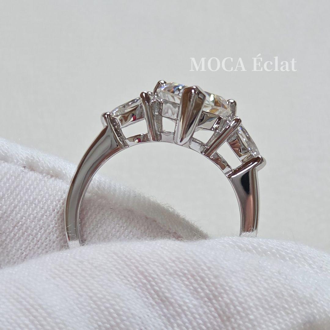 モアサナイト 2.7ct リング ハートシェイプ オールモアサナイト S925