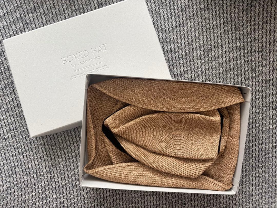 未使用品【 mature ha 】 BOXED HATサイズ60 Mature Ha Boxed Hat in Bronze Gold x Orange Brown – JUDITH