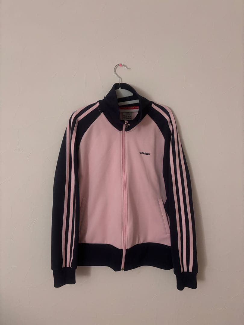 adidas トラックジャケット ピンク ネイビー adidas - 80s アディダス ジャージ デサント 在原みゆ紀着用 ピンクx