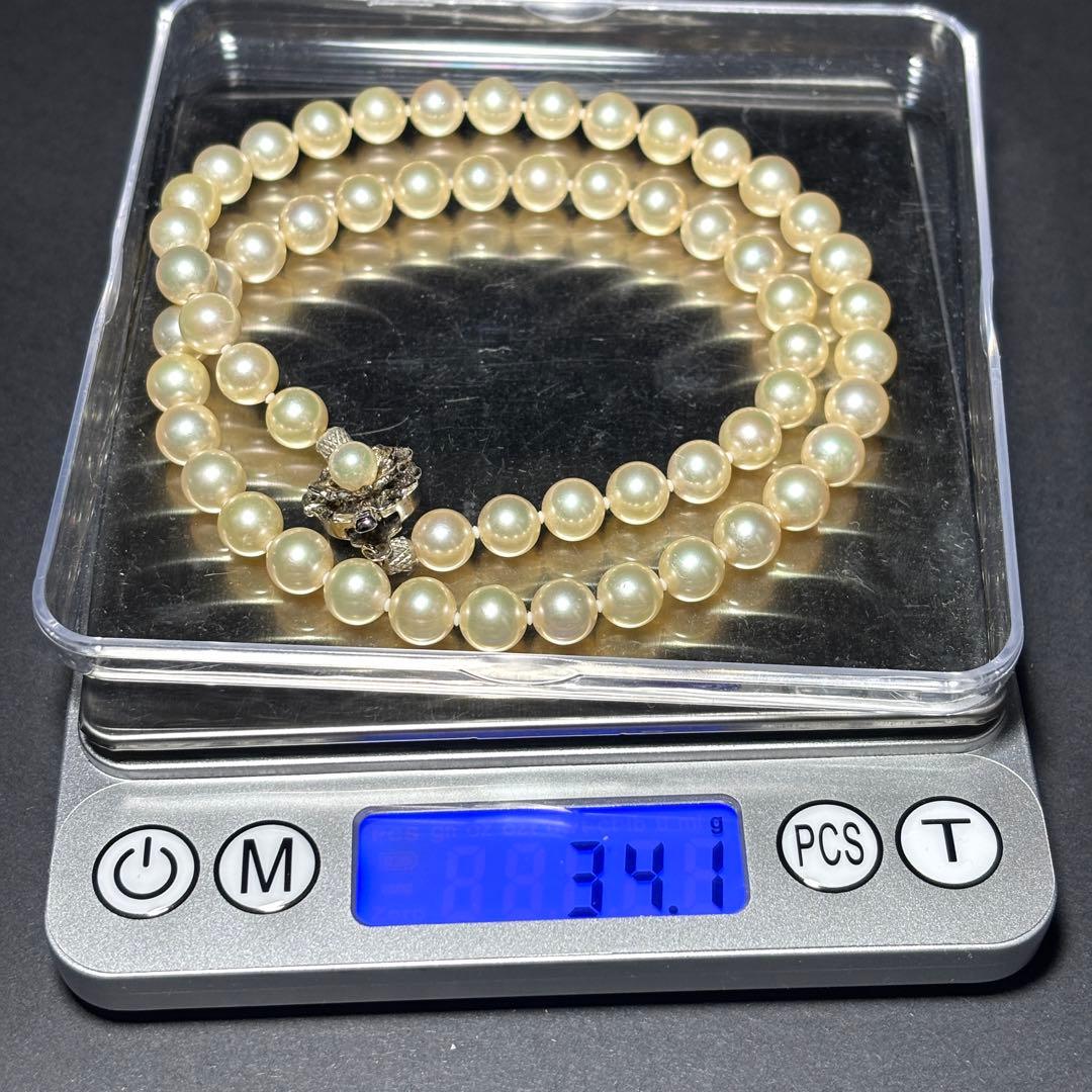 【テリ強】あこや真珠 7.0-7.5mm 46cm 34.1g ネックレス