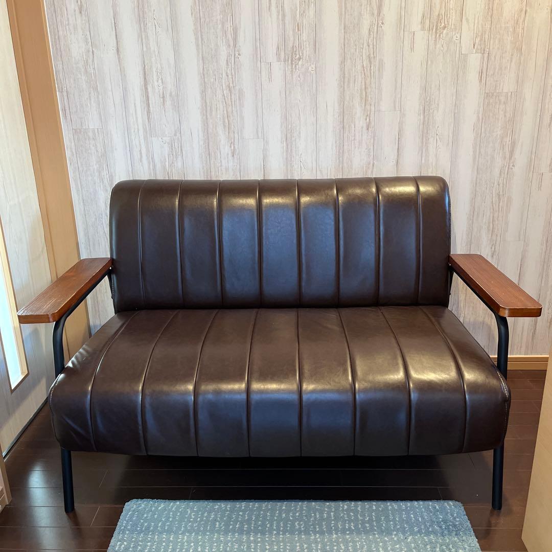 傷・汚れに強い合成皮革2人用ソファ(Nシールド　ステイン2KD DBR) ニトリ ニトリ（NITORI） 傷・汚れに強い合成皮革 2人掛けソファ(PD02-2 N