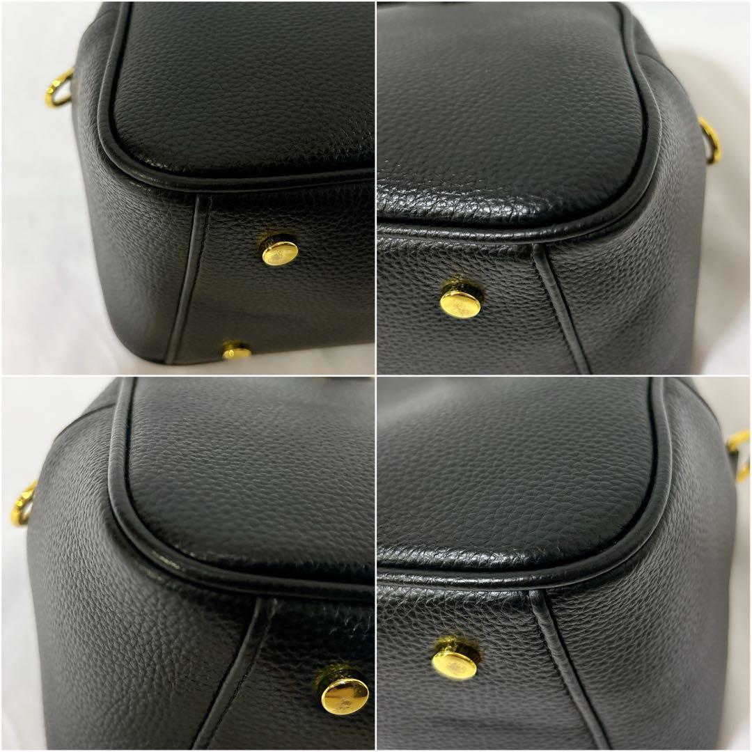 美品】スローブイエナ スクエア ボストンバッグ ブラック 2way レザー