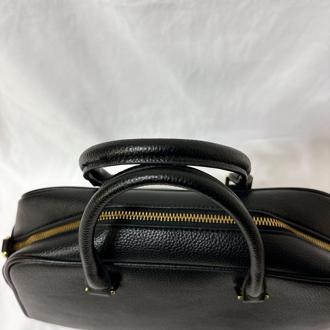 美品】スローブイエナ スクエア ボストンバッグ ブラック 2way レザー