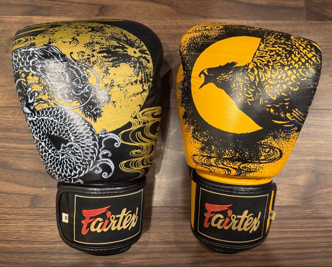 限定品　Fairtex ボクシンググローブ 黒/黄　16oz 91E4Qupl84L.jpg