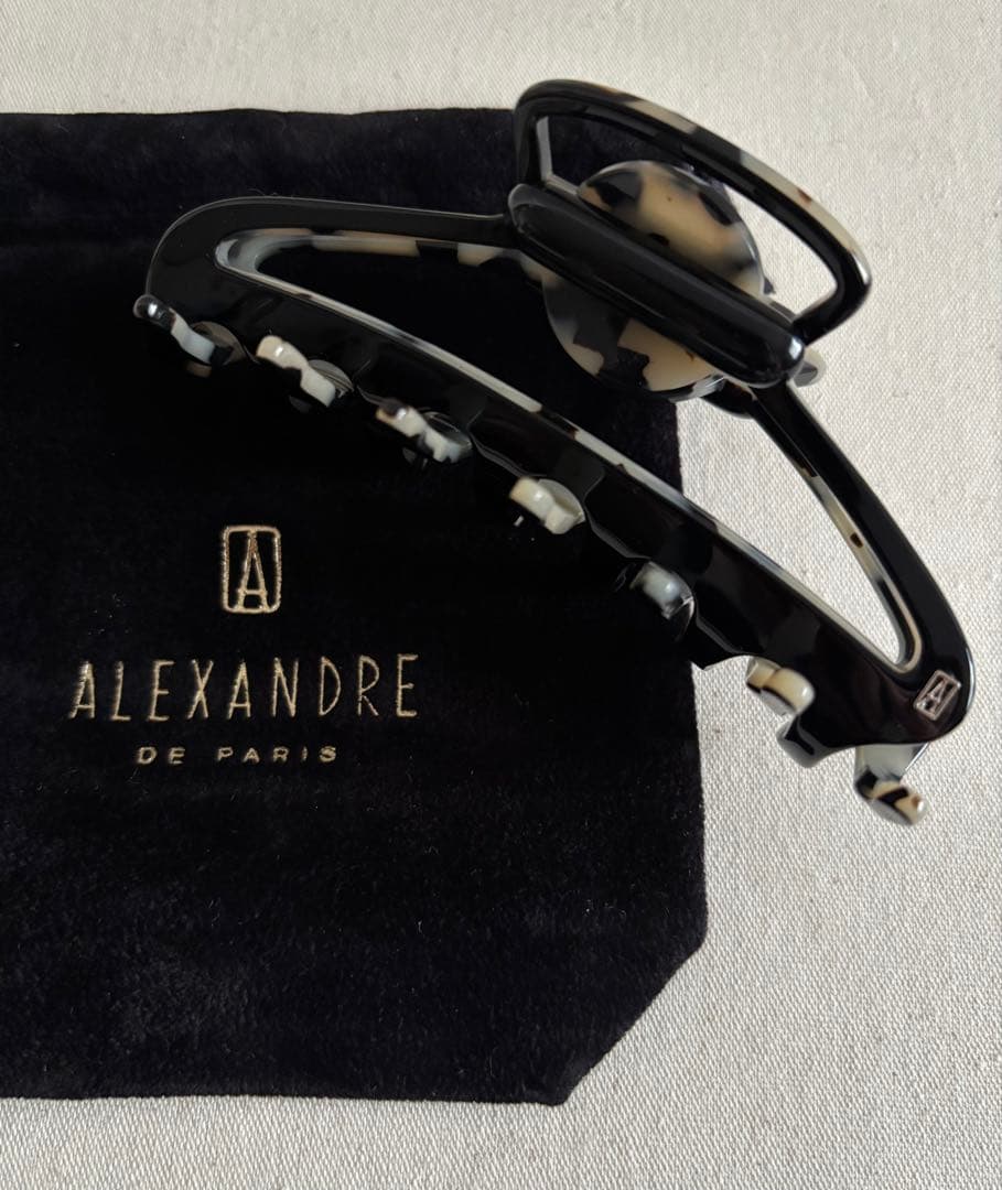新品未使用 アレクサンドルドゥパリ ヘアクリップ ブラック×アルビノス ALEXANDRE DE PARIS（アレクサンドル ドゥ パリ） アレクサンドル ドゥ