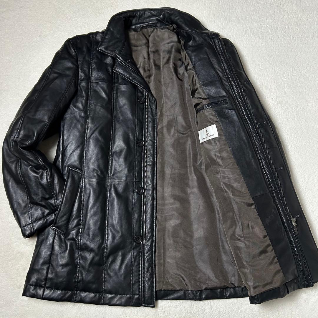 美品✨ ヴィンテージ レザーダウンコート ラムレザー 羊革 黒 楽天市場】レザー ダウンジャケット ライダース 立ち襟 ラムレザー