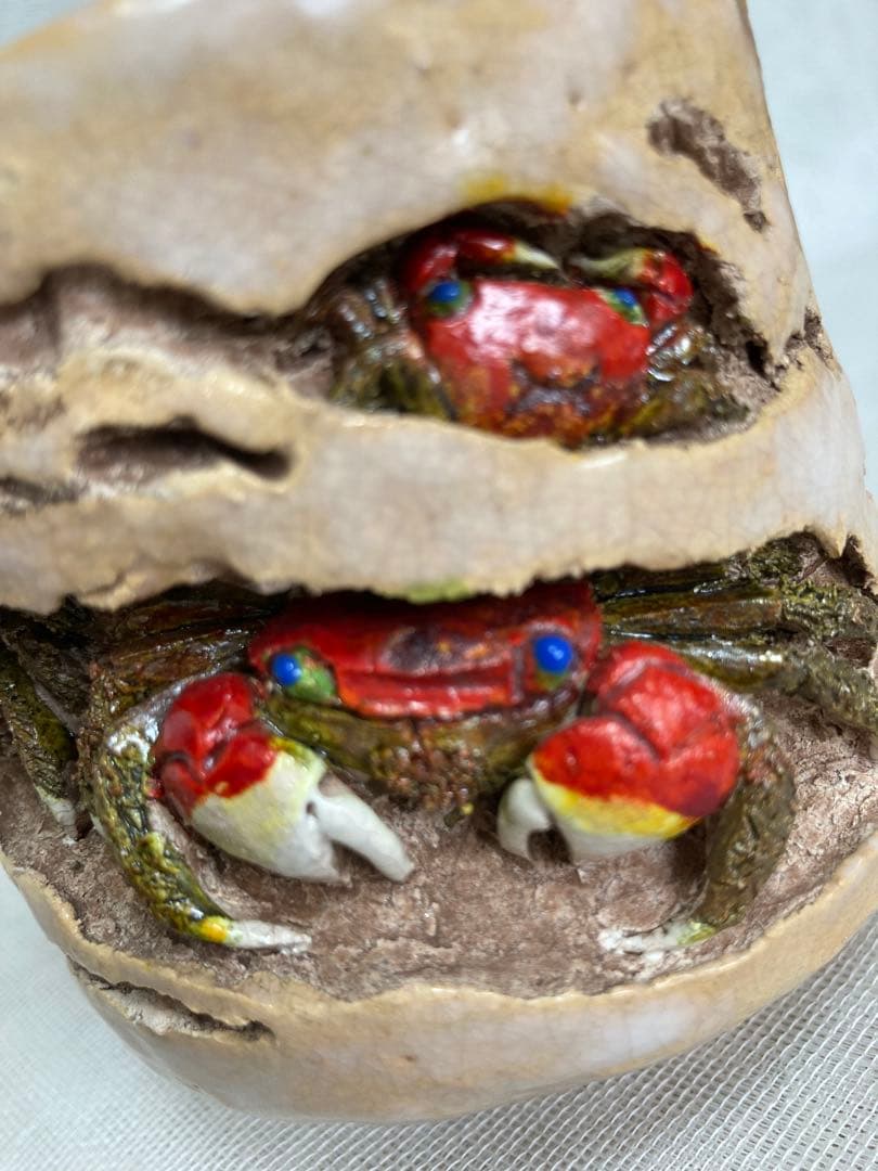 竹本輝光／岩蟹3匹湯呑／A18