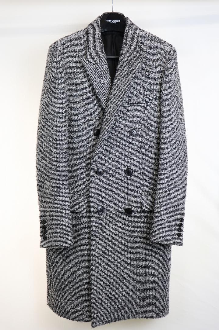 極美品 D .answer ツィード チェスターコート 白黒 48 日本製】ウールチェスターコート（2002363348） | UNTITLED