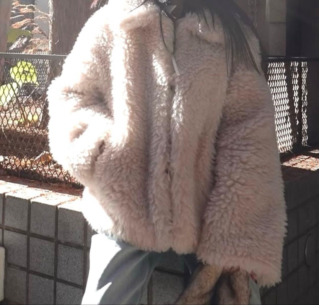 シールームリン ウールミックス ボアコート ファーコート アイボリー