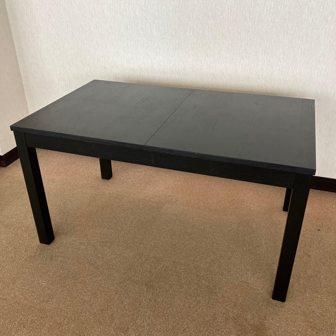 IKEA イケア 伸長式ダイニングテーブル BJURSTA ビュースタ　ブラック イケアIKEAダイニングテーブルBJURSTA黒エクステンション - メルカリ