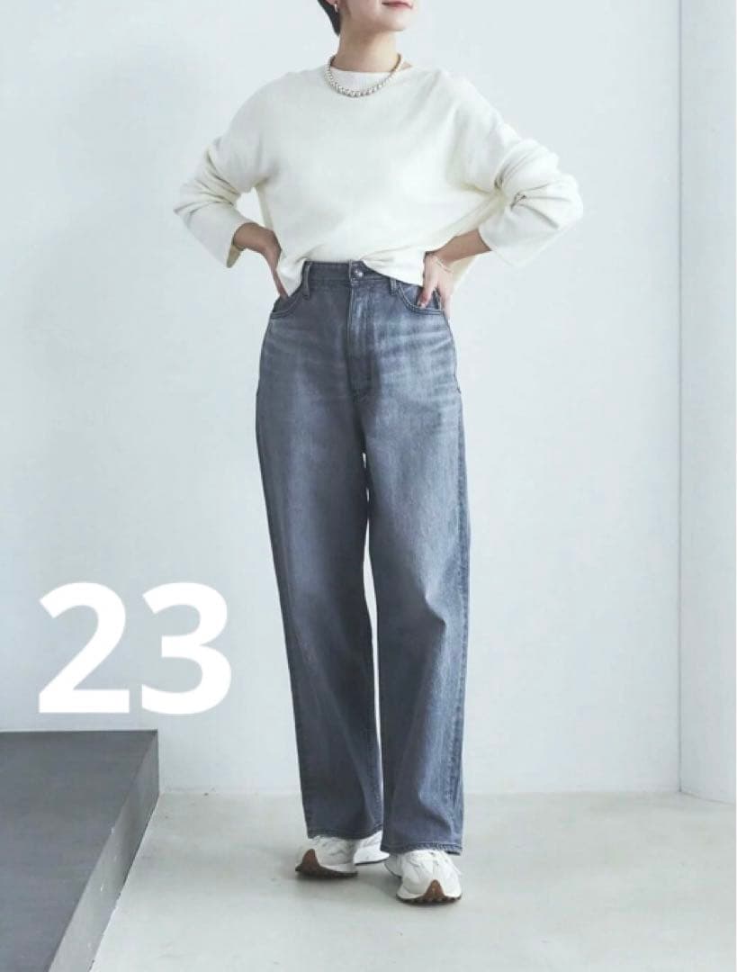 美品　yanuk JOAN ULG ユーズドライトグレー　 23 YANUK(ヤヌーク)｜ルーズストレート【JOAN】/ユーズドライトグレー の