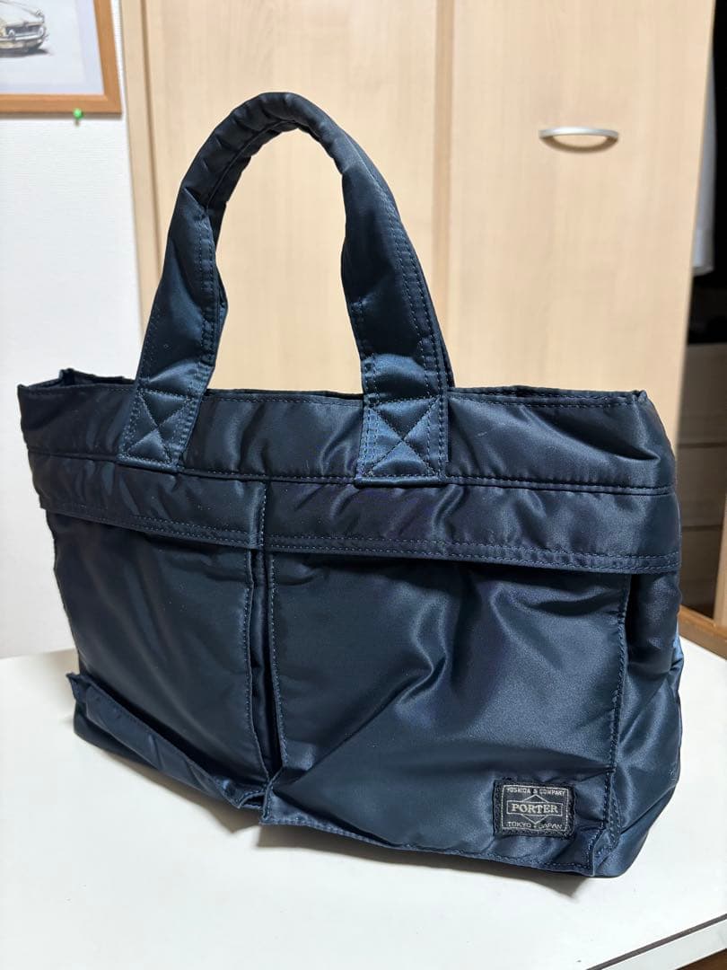 【美品中古】PORTER ポーター　タンカー　トートバッグ　アイアンブルー 廃盤】PORTER / TANKER 2WAY TOTE BAG 人気カラー ポーター タンカー