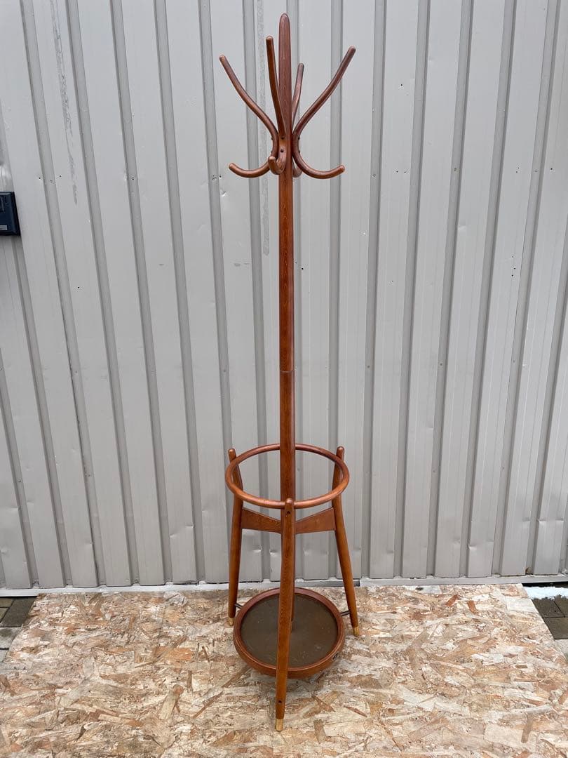 【美品】秋田木工 akimoku 曲木ポールハンガー コートスタンド 傘立て 秋田木工 ポールハンガー③ コート掛け 傘立て ヴィンテージ 曲木