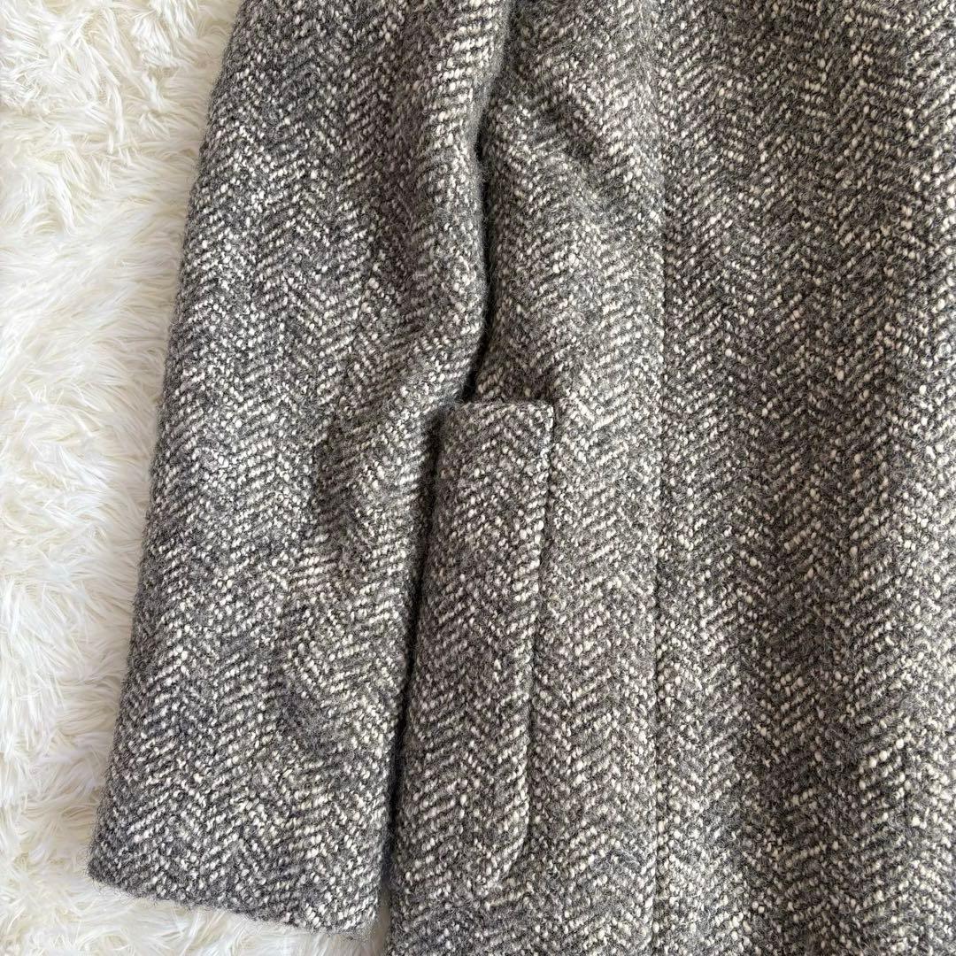 ラルフローレン LAUREN ヘリンボーン柄 フード コート Lサイズ