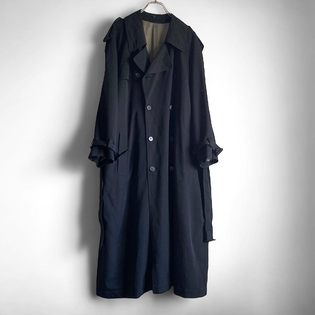 80s90s 日本製 DOMON ウールギャバジン ロングトレンチコート 黒 M 2511-G5B1128009_1000x.jpg?v=