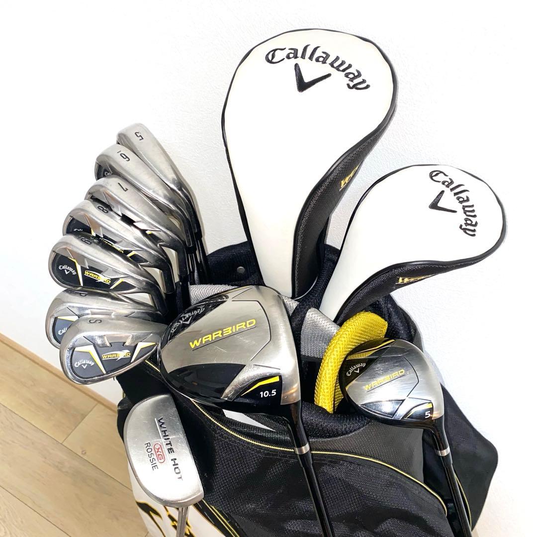 お得☆キャロウェイ メンズ用ゴルフクラブ フルセット☆初心者 キャディバッグ付S Callaway（キャロウェイ） ウォーバード クラブセット 10本組(1W,5W,5