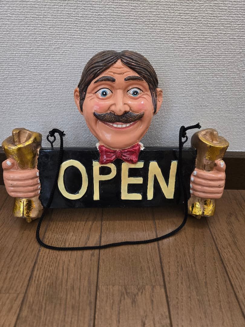 ⭐OPEN CLOSED 看板 おじさん⭐ オープン クローズ OPEN＆CLOSED 看板 プラッケ2枚セット おもしろ