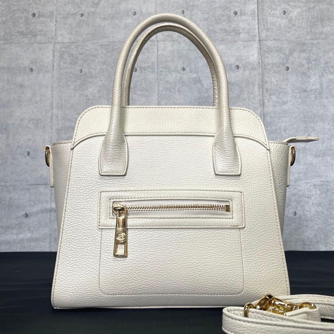 専用品HAMANO ハナエル ミニボクシー オフホワイト 2WAYハンドバッグ 濱野皮革工藝 フィオーレ ミニボクシー HANAEL 銀座大和屋 濱野バッグ