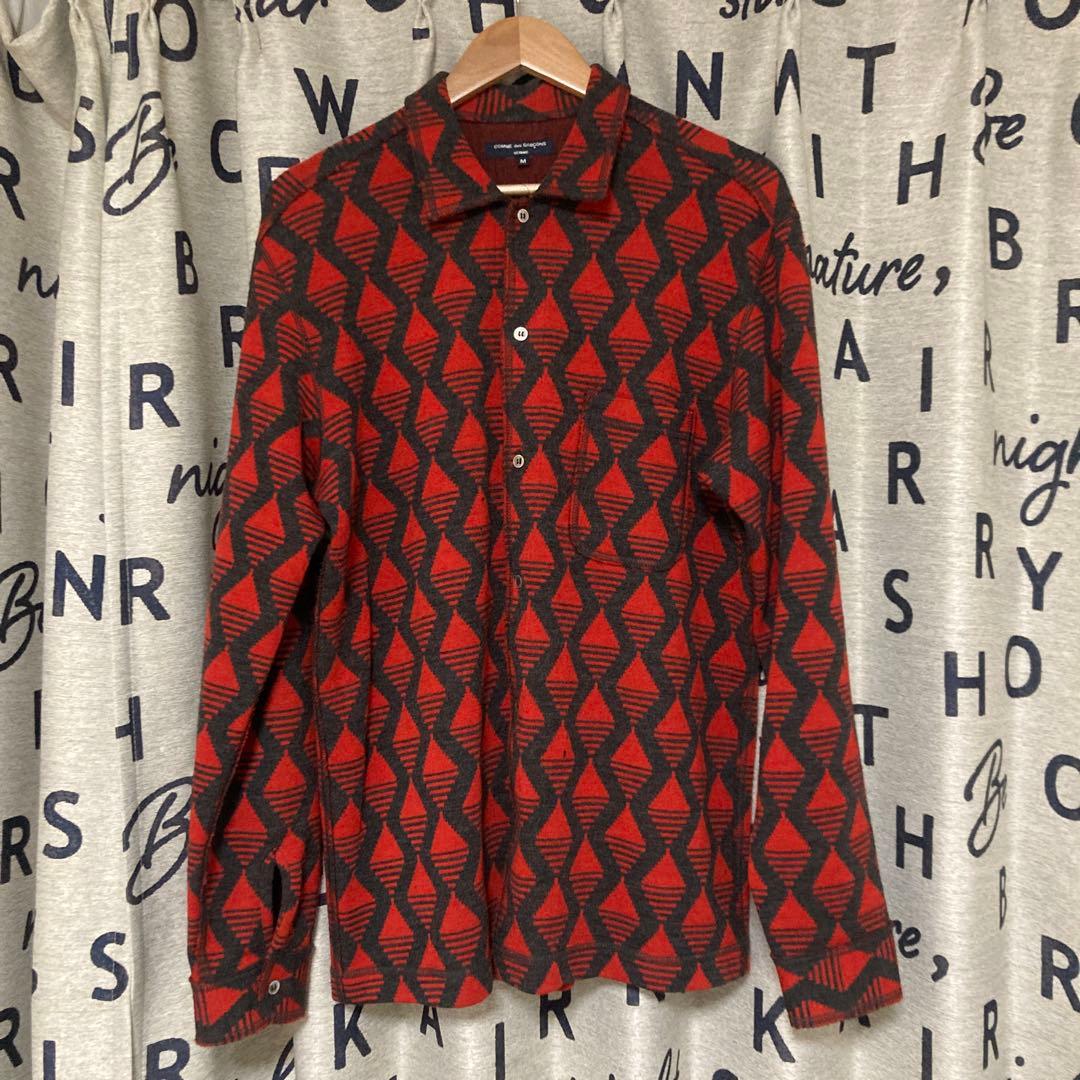 コムデギャルソンオム　ニットシャツ Supreme×COMME des GARCONS SHIRT コムデギャルソンシャツ ロゴ クルー